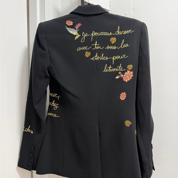 Cinq à Sept Black Blazer with Floral Embroidery - Picture 4 of 5